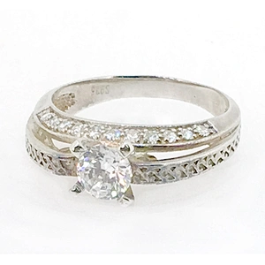 Custom design cz white 18k italian gold jewelry