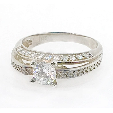 Custom design cz white 18k italian gold jewelry