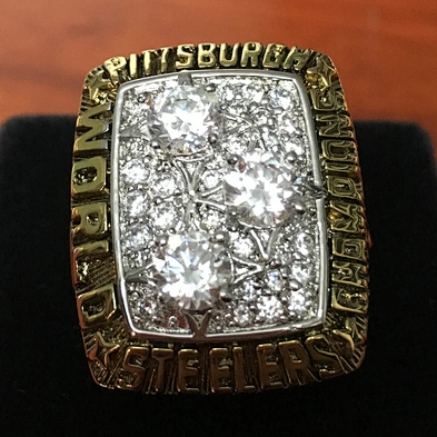 Big size shiny pittsburgh steelers crystal silver rings