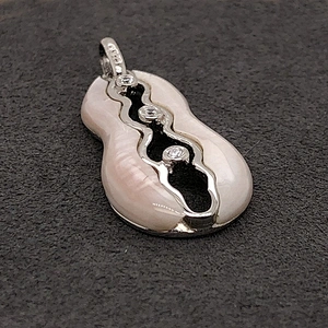 Refined Natural Pink Shell Silver Calabash Design Cheap Necklace Pendant