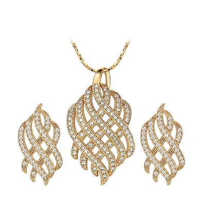Hot wholesale interlaced pattern gold plated fashion jewelry sets