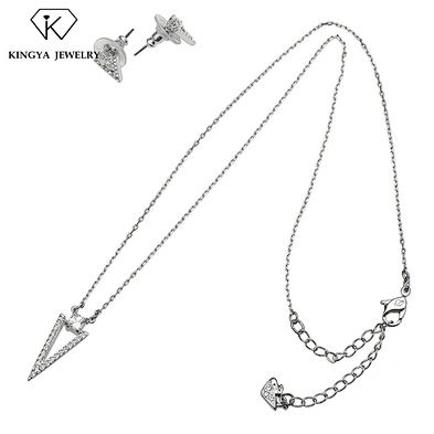 Wholesale triangle design guangzhou jewelry necklace and earring set