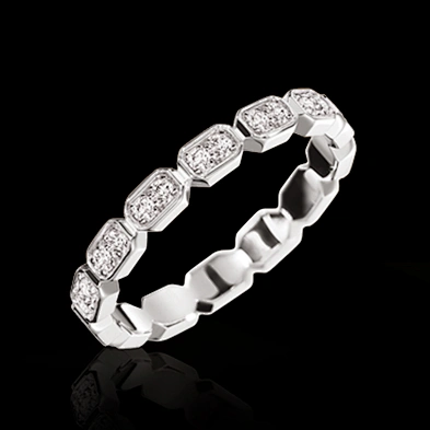 Brilliant shiny cubic zircon silver moroccan wedding rings