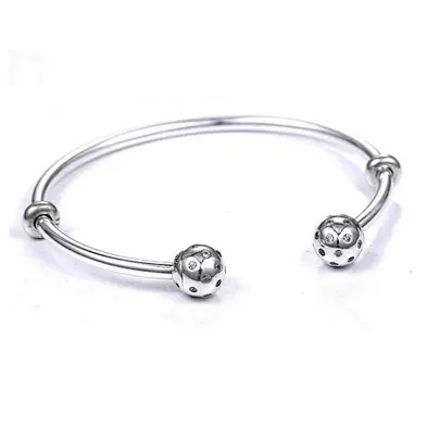 Five beads gold plated 925 sterling silver clasp in leather bracelets