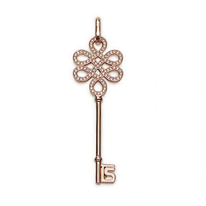 Delicate key shape design silver 18k gold plated necklace