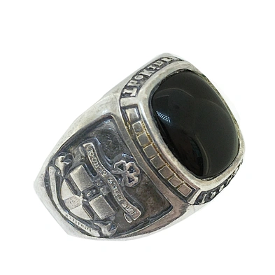 Black stone custom men finger 5925 italy silver jewelry