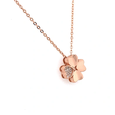 925 Sterling Silver Four Leaf Clover Chain Necklace Gold Plated
