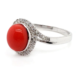 Red stone pave setting cz 925 silver fine jewellery