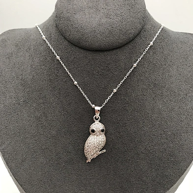 Wholesale Sterling Silver Cardin Birds Charm Pendant Necklace, Fashion Jewelry Bird Locket Necklace