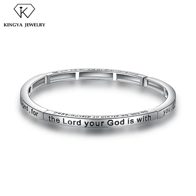 Custom Stainless Steel Black Engraved Letter Friendship Bracelet Bangle Men