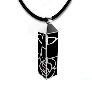 Stainless steel black enamel square custom stamped metal charms