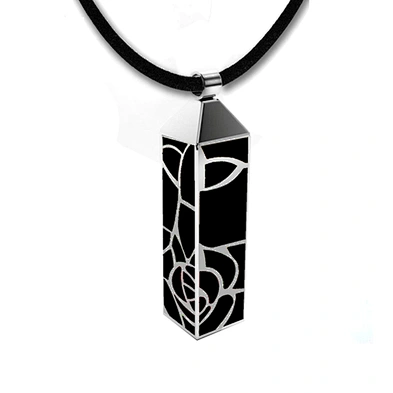 Stainless steel black enamel square custom stamped metal charms