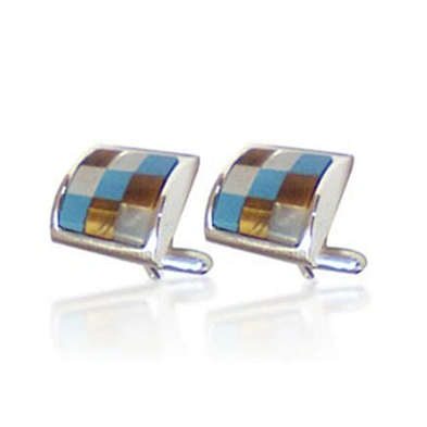 Fashion mesh design colored black clip on tie cufflink