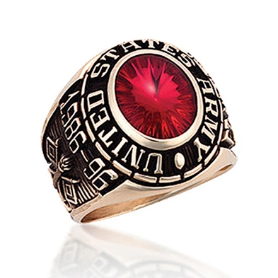 Army jewelry stainless steel ring with diamond setting