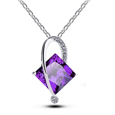 Women 18K Gold Plated Snake Chain Rhinestone Cube Necklace Set