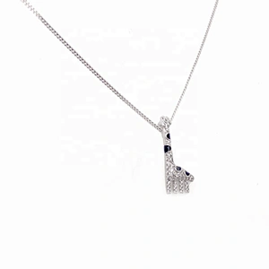 Graceful Lovely Black Painting Silver Multi Cz Full Filled Giraffe Necklace