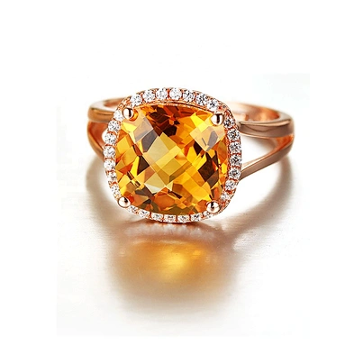 Yellow topaz gold wedding rings with diamond for men