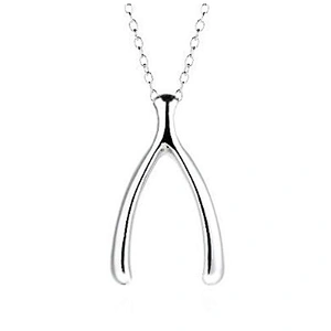 Simple design cheap 925 sterling silver wishbone necklace