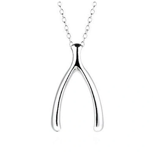 Simple design cheap 925 sterling silver wishbone necklace