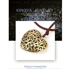 Engraved heart shaped photo frame locket charm aromatherapy necklace pendant