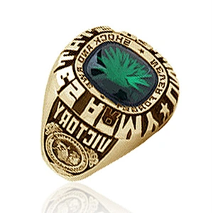 Green enamel United State replica military band ring