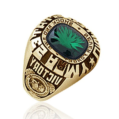 Green enamel United State replica military band ring