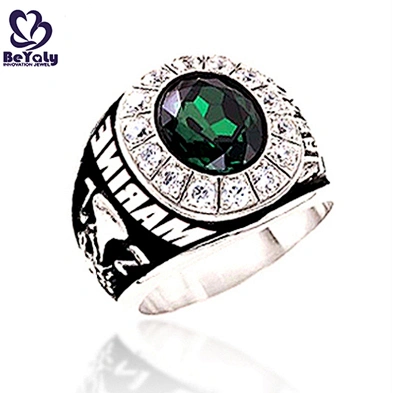 Gold plating American marines blue fire opal rings