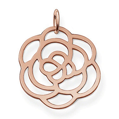 Rose gold plated flower design silver jewelry necklace