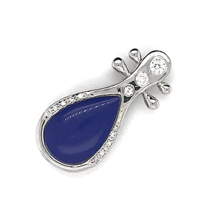 Fashionable Custom Design Blue Shell Chinese Pipa Shape Pendant Music Jewelry Finding