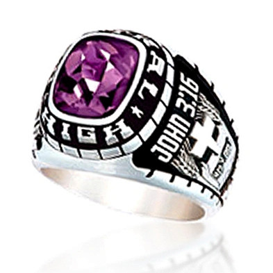 Blue enamel signet youth baseball championship rings