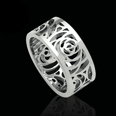 Exquisite flower carved sterling silver jewellery casting