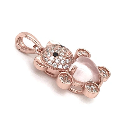 Wholesale Diamond Bear Claw Necklace, Cz Pendant Bear Shape, Mama Rose Gold Heart Bear Pendant