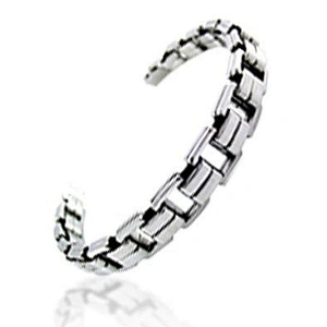 Satin finish men titanium accessory diamond tennis bracelet