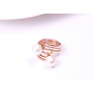 Fashion hollow design gold baroque pearl ring designs