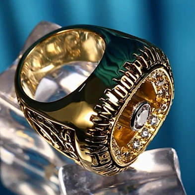 Men's signet jewelry stamping blank ceramic ring for inlay
