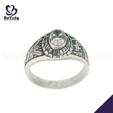 Refined blue cz china factory 316l stainless steel jewelry