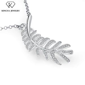 Bridal Wedding Fancy White Cz Stone Leaf Jewelry Necklace Set