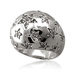 Round dome shape cubic zircon muslim gold rings designs