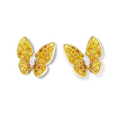 Brilliant 925 silver cz butterfly stud earrings