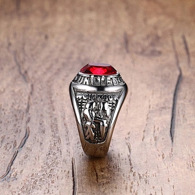 High quality red stone usssa baseball championship rings