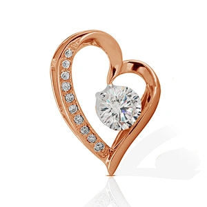 New model silver cubic zircon heart charms bulk