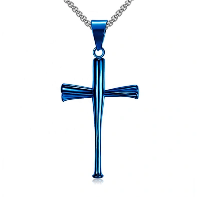 Sports-themed jewelry baseball cross necklace pendant, stainless steel jewelry pendant