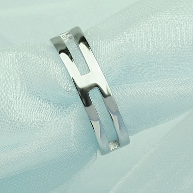 Wholesale simple oem design pipe cut stainless steel engraved ring