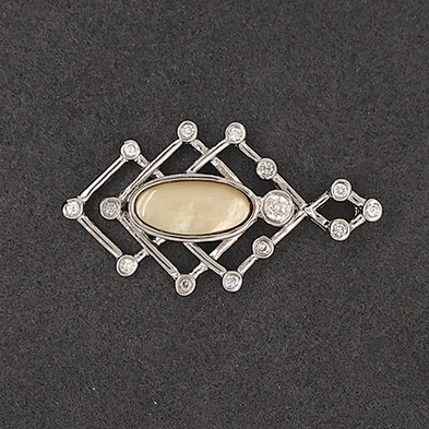 Hollow Design Stone Costume Jewelry Silver Smart Design Geometric Pendants