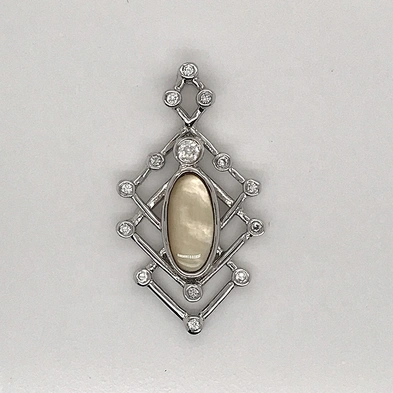 Hollow Design Stone Costume Jewelry Silver Smart Design Geometric Pendants