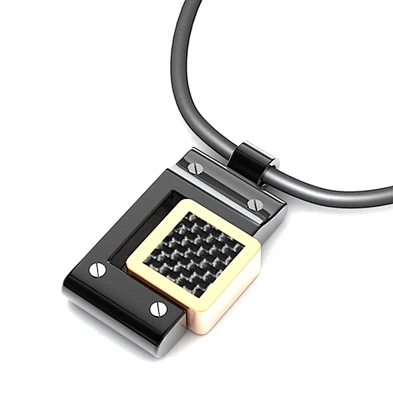 Stainless steel black enamel square custom stamped metal charms