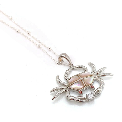 Beautiful Elegant Pink Shell Female Favor Crab Shape Design Necklace Pendant