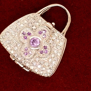 New Stylish Chic High End Pink Zircon Cross Custom Design Bag Shape Pendant