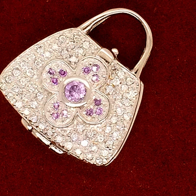 New Stylish Chic High End Pink Zircon Cross Custom Design Bag Shape Pendant