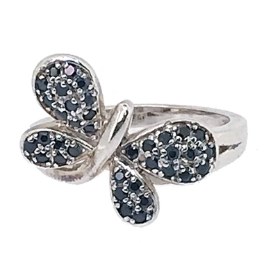 Luxurious butterfly with blue zircon pure platinum rings